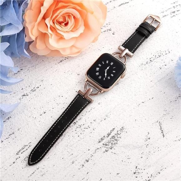 NEW Black/Rose Gold Luxury Apple Watch Band main image 5
